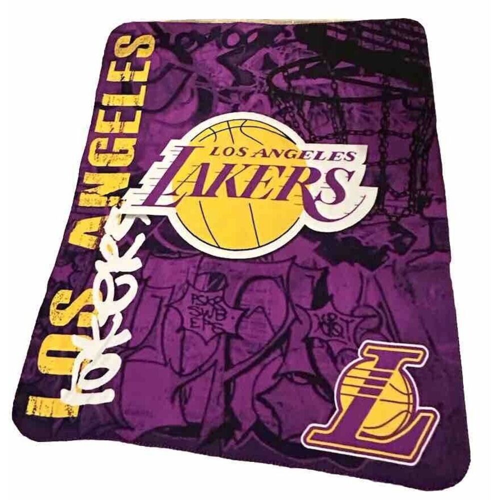 Los Angeles Lakers‎ Graffiti Plush Throw Blanket 50" x 60"